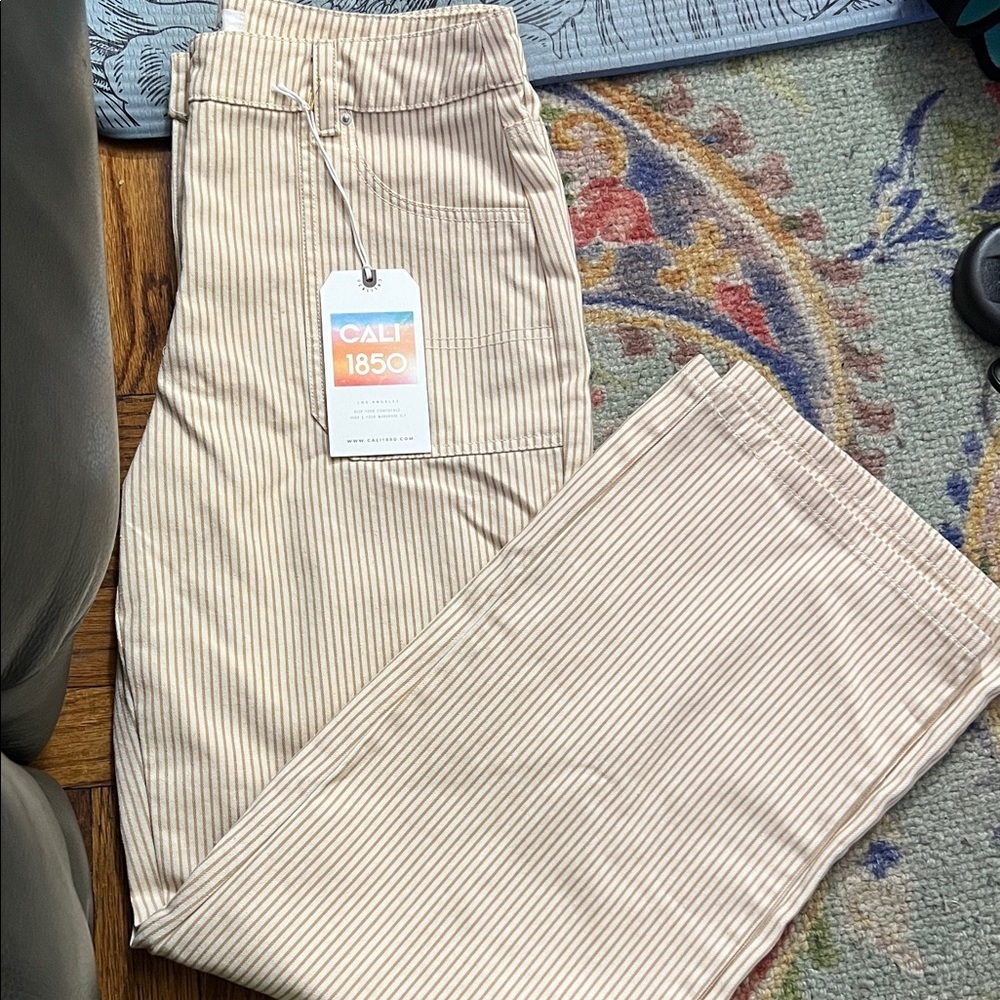 Cali 1850 Striped Tan Pants size: 9